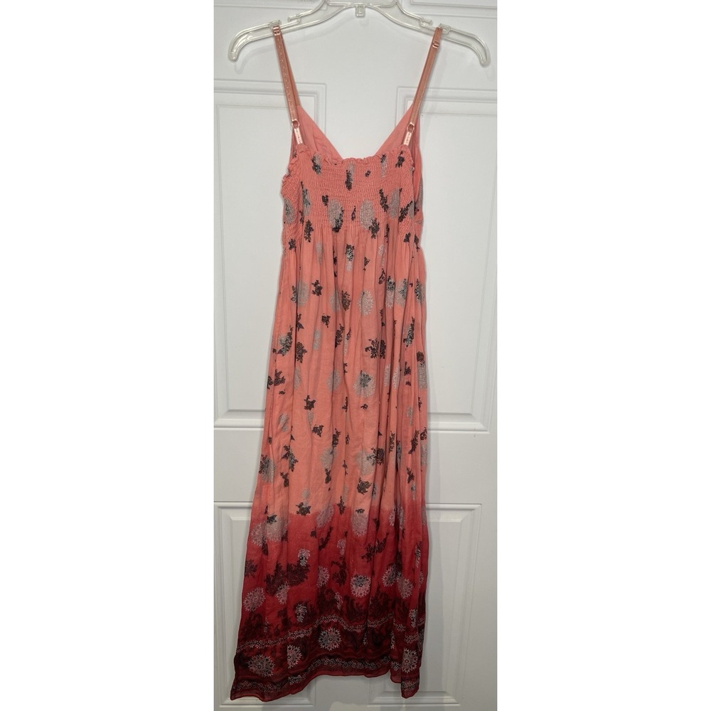 Derek Heart Women's Medium Maxi Dress Spaghetti Strap Pink Gray Black Ombre - Picture 5 of 9